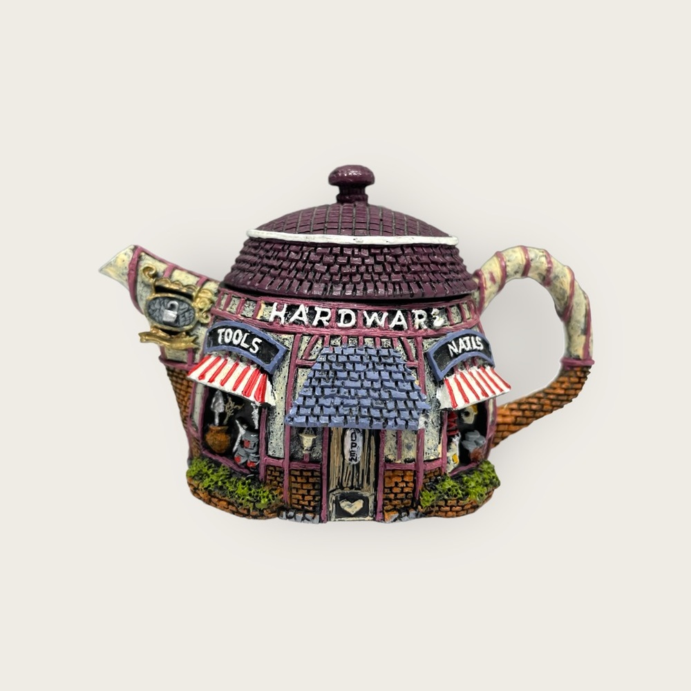 Hometown Teapot Cottages Resin “Hardware Store" Miniature Collectible Teapot